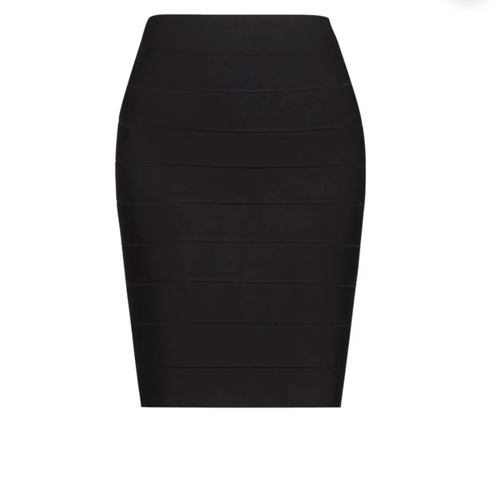 NWT BCBGMAXAZRIA Alexa Bodycon Bandage Black Skirt Sz XXS